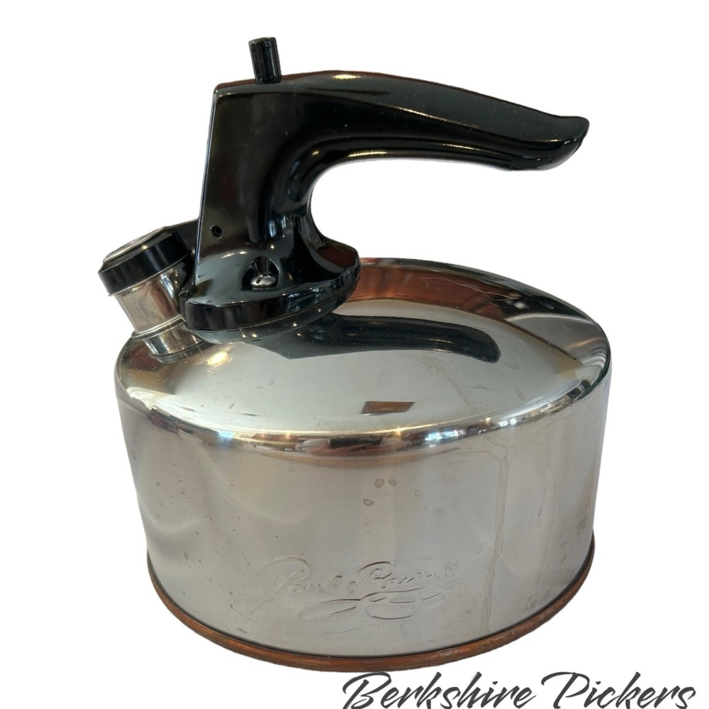 Vtg 1801 Paul Revere Ware Tea Pot Whistling Kettle Copper Bottom 1qt‎
